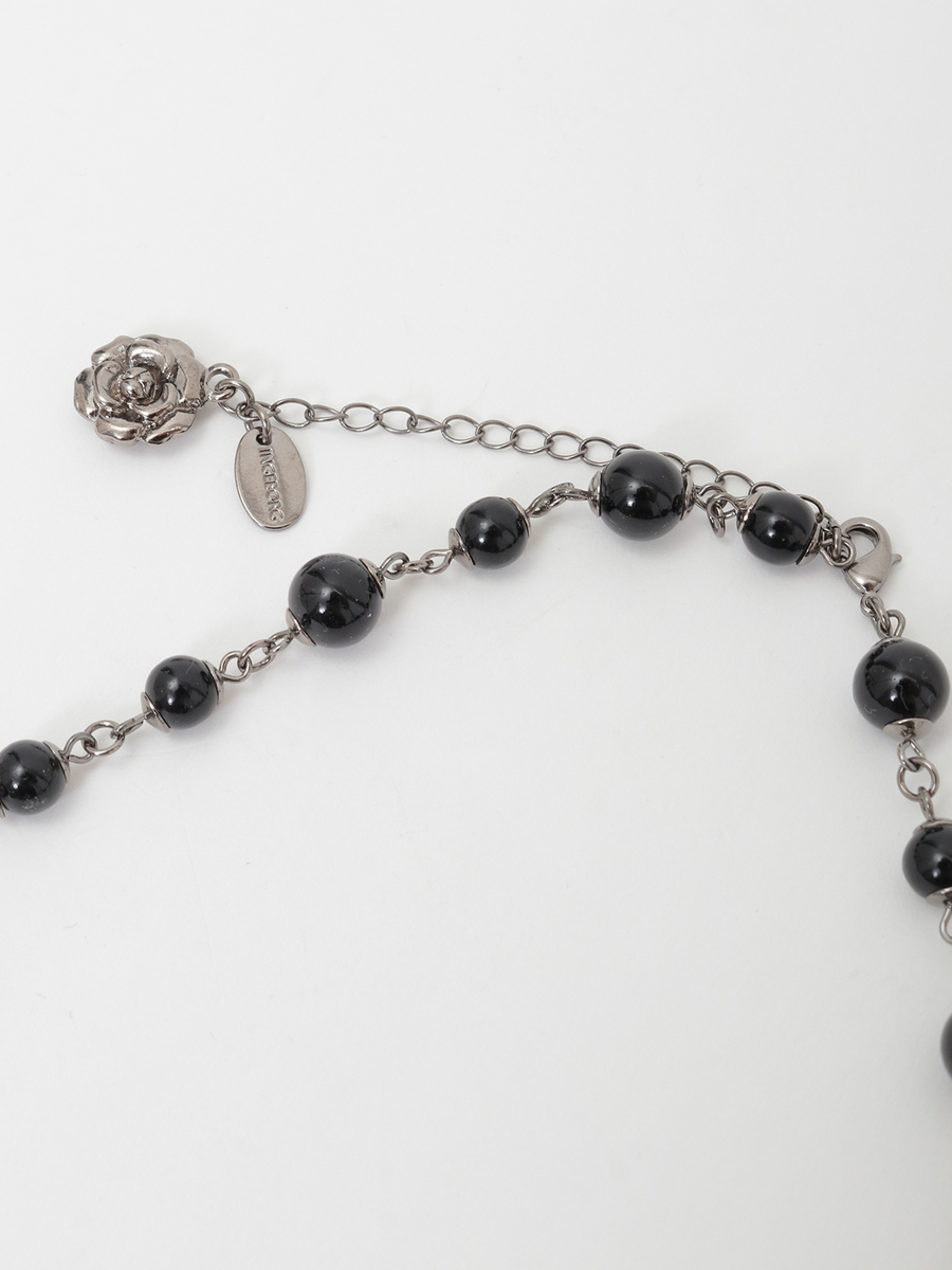 カメリアモチーフロングネックレス 詳細画像 クロ 3