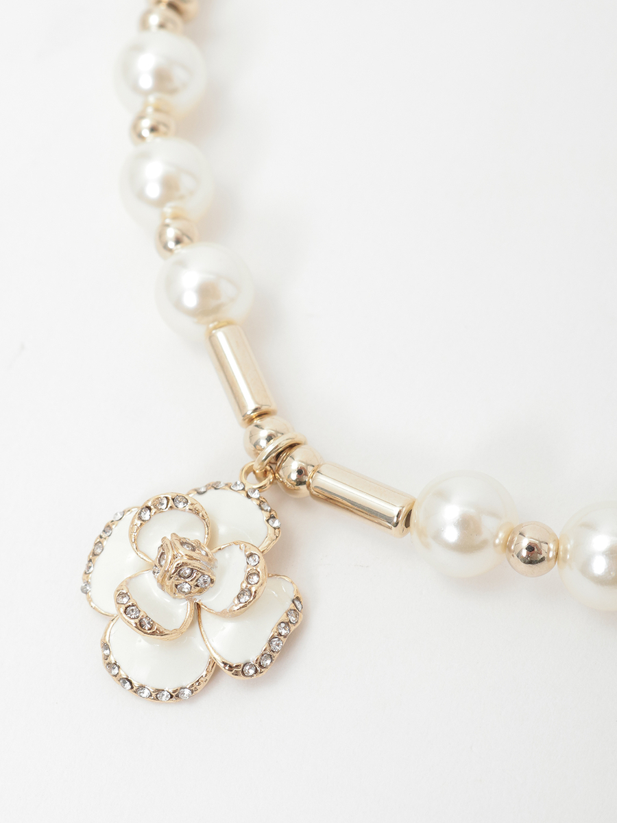 カメリアモチーフショートネックレス 詳細画像 クロ 2