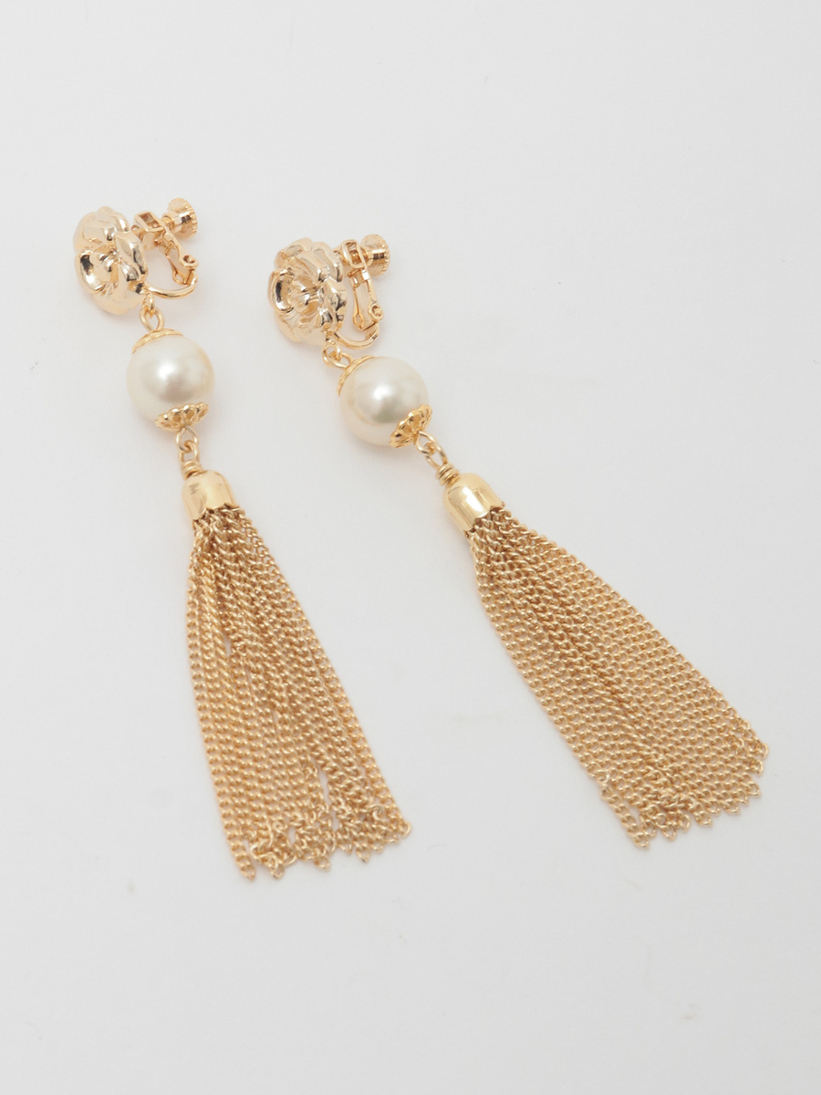 チェーンフリンジイヤリング 詳細画像 ゴールド 1