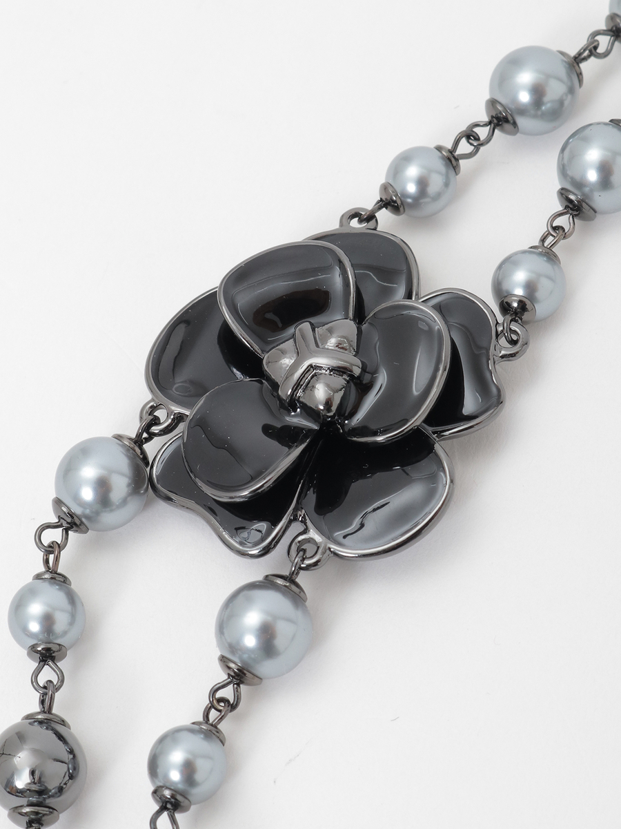 カメリアパール2連ネックレス 詳細画像 ブラック 2