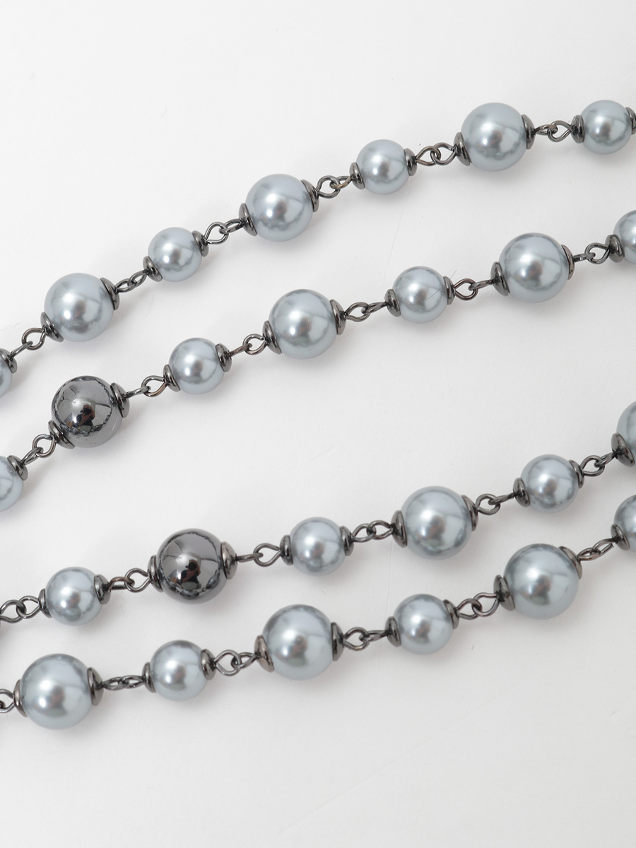 カメリアパール2連ネックレス 詳細画像 ブラック 3