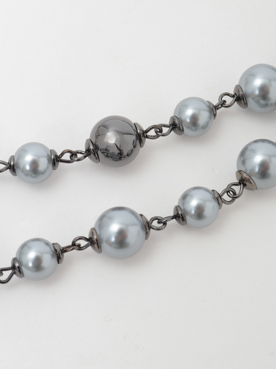 カメリアパール2連ネックレス 詳細画像 ブラック 4