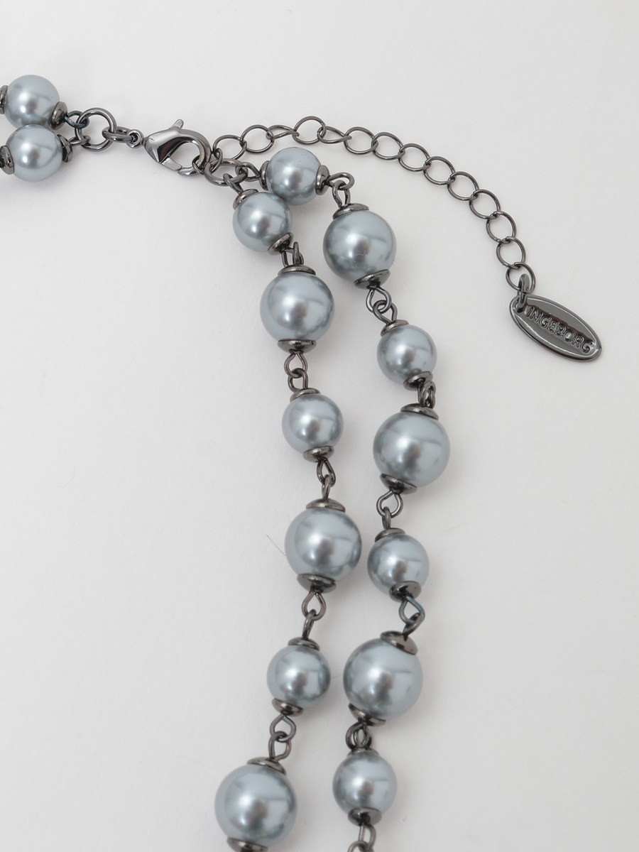 カメリアパール2連ネックレス 詳細画像 ブラック 5