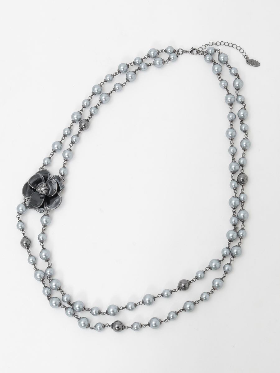 カメリアパール2連ネックレス 詳細画像 ブラック 1