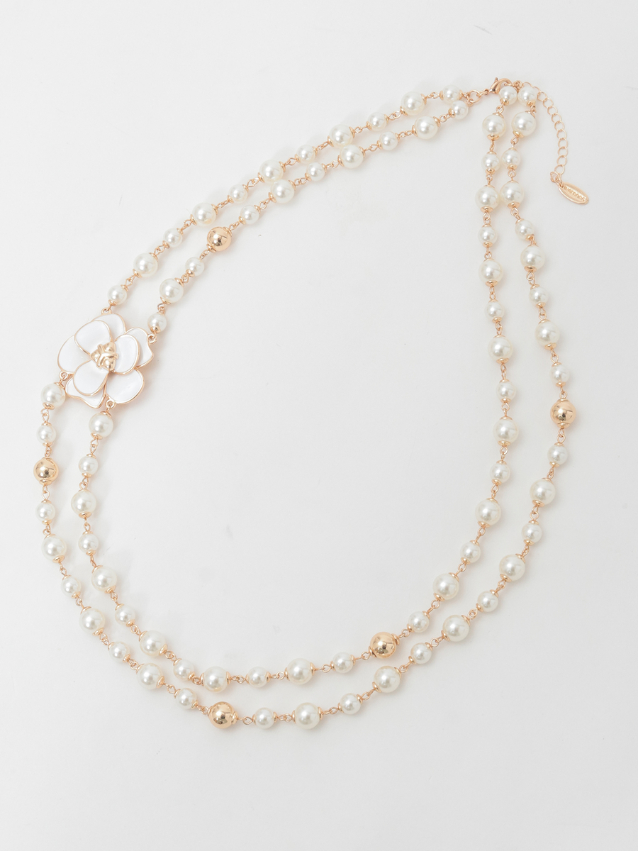 カメリアパール2連ネックレス 詳細画像 ゴールド 1