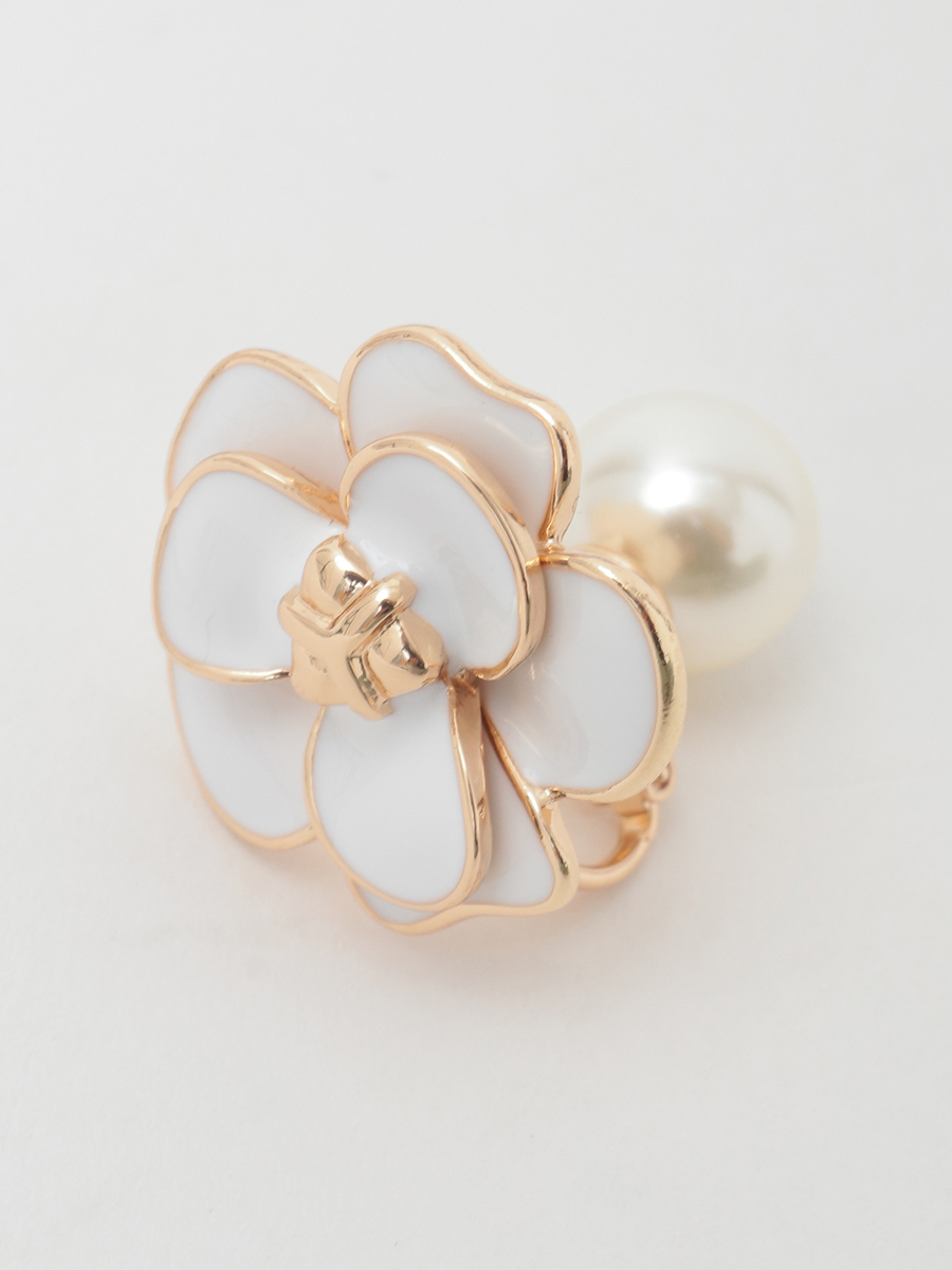 カメリアパールイヤリング 詳細画像 ブラック 3