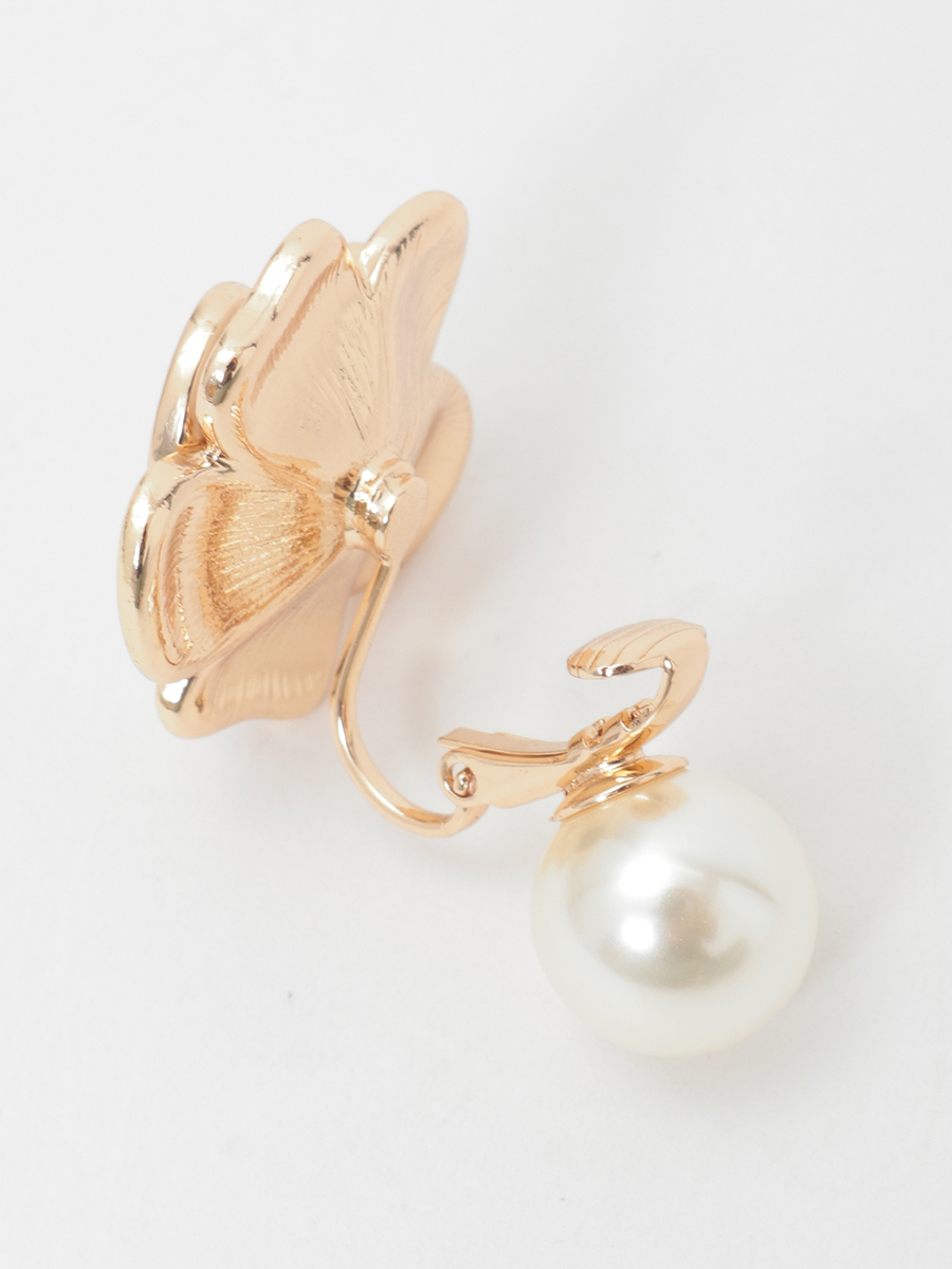 カメリアパールイヤリング 詳細画像 ブラック 4