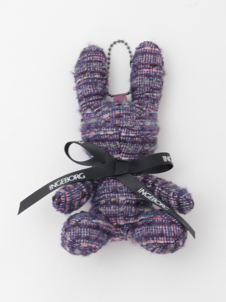 Selection of LINTONツイードうさぎチャーム 詳細画像 パープル 1