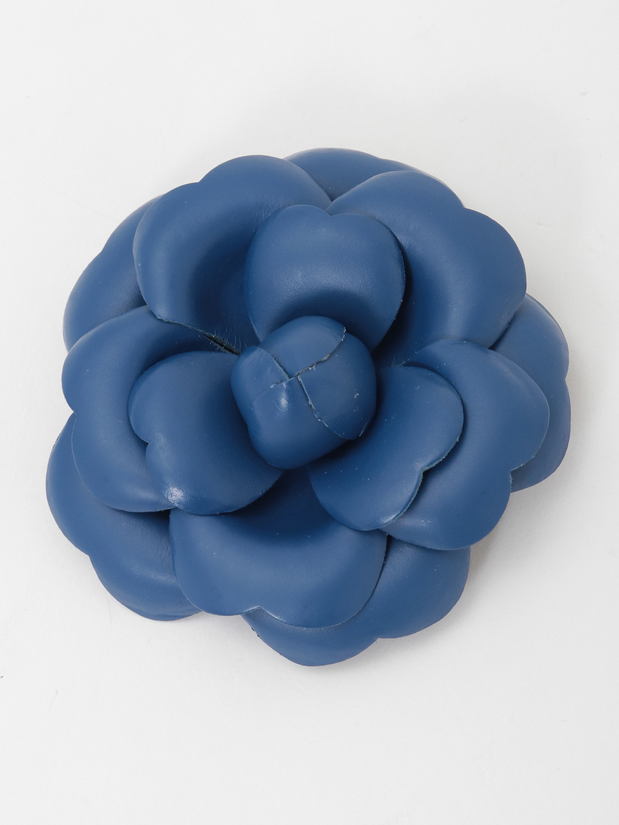 カラーレザーカメリアコサージュ 詳細画像 ブルー 1