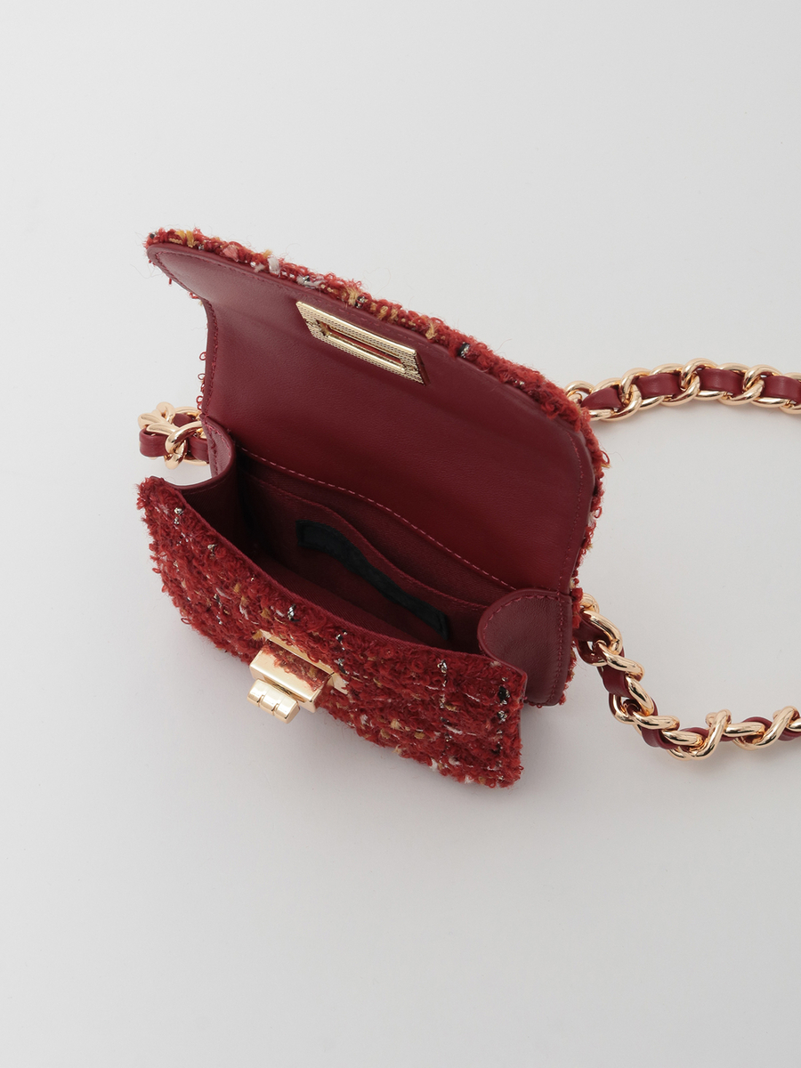 カナーレツイードミニバッグベルト 詳細画像 シロ 6