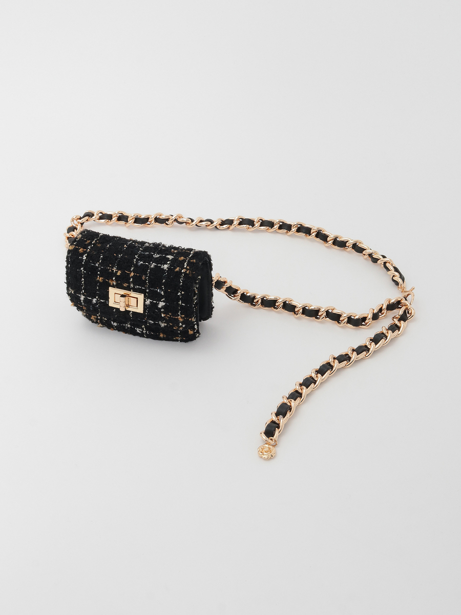 カナーレツイードミニバッグベルト 詳細画像 クロ 1