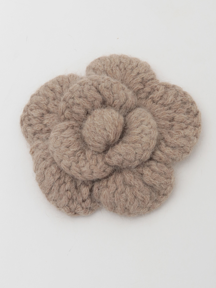 フラワーモチーフ付きニット帽 詳細画像 ピンク 6