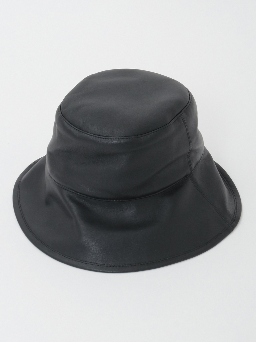 ラムレザーバケットハット 詳細画像 クロ 3