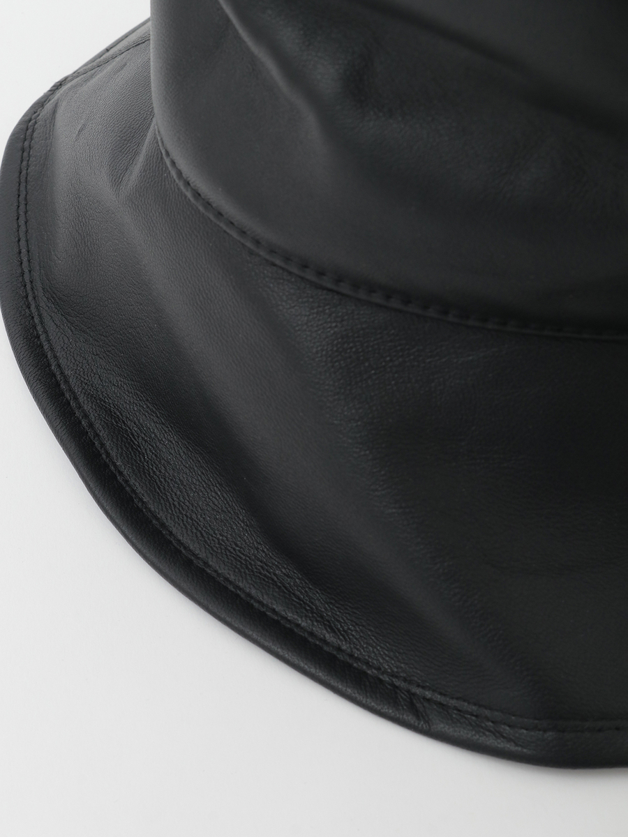 ラムレザーバケットハット 詳細画像 クロ 7