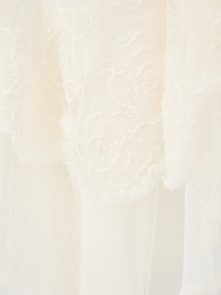カメリアチュールレースフリルストール 詳細画像 クロ 6