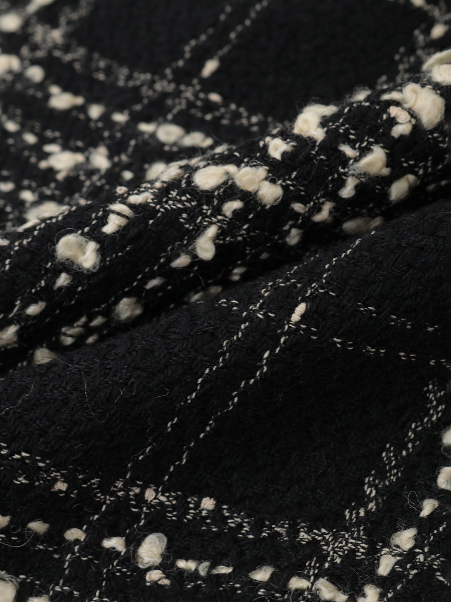 リントンビッグチェックツイードストール 詳細画像 クロ 6