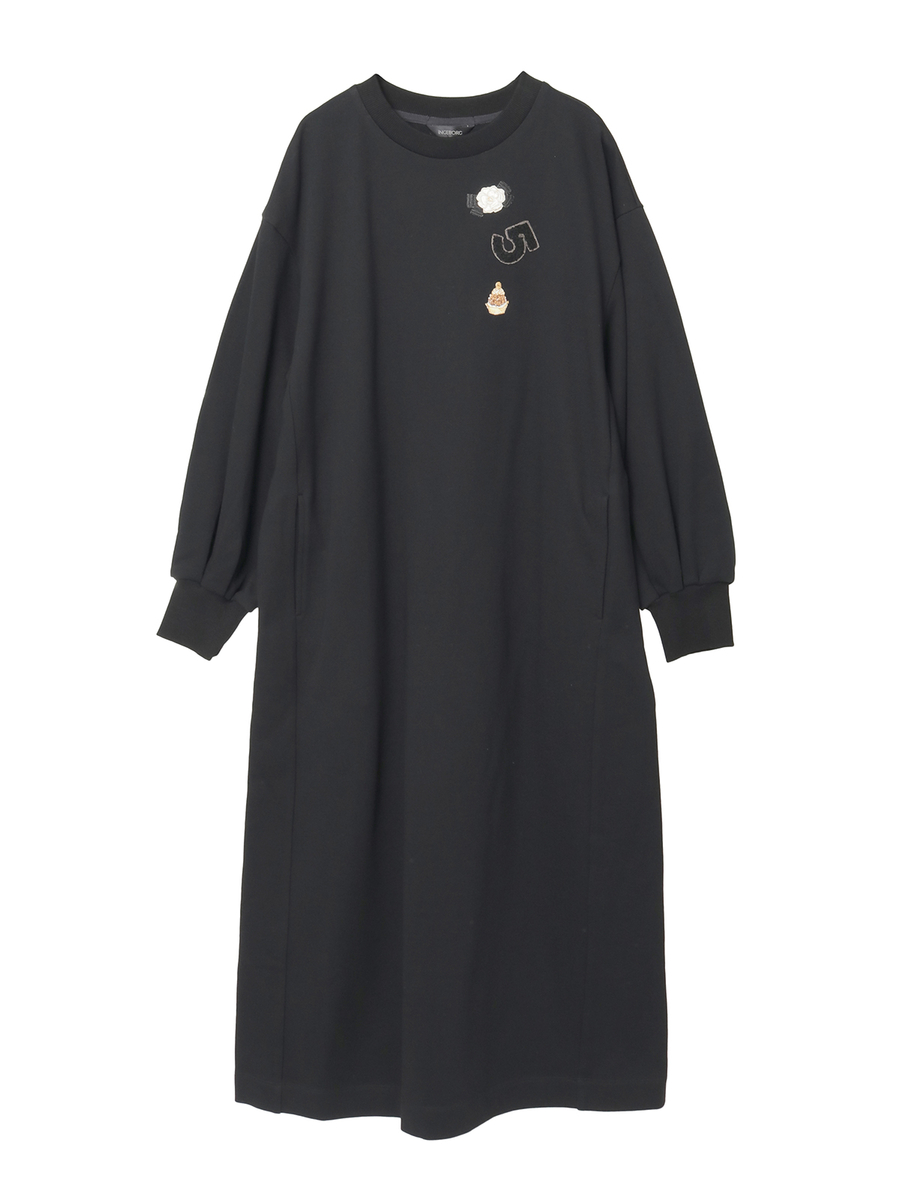 Le Salon de INGEBORGワッペン付きワンピース 詳細画像 クロ 1