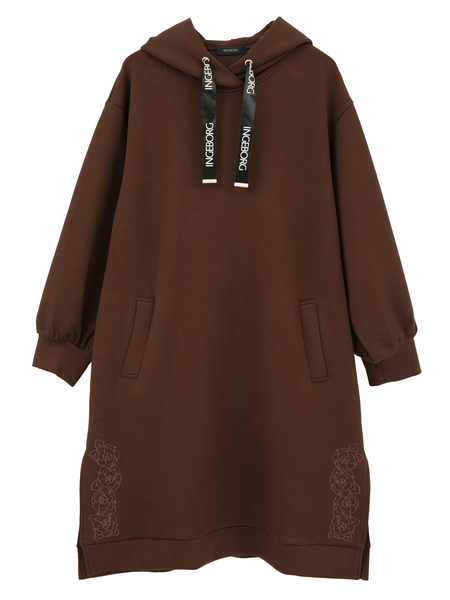 カメリア刺繍入りカットソーワンピース