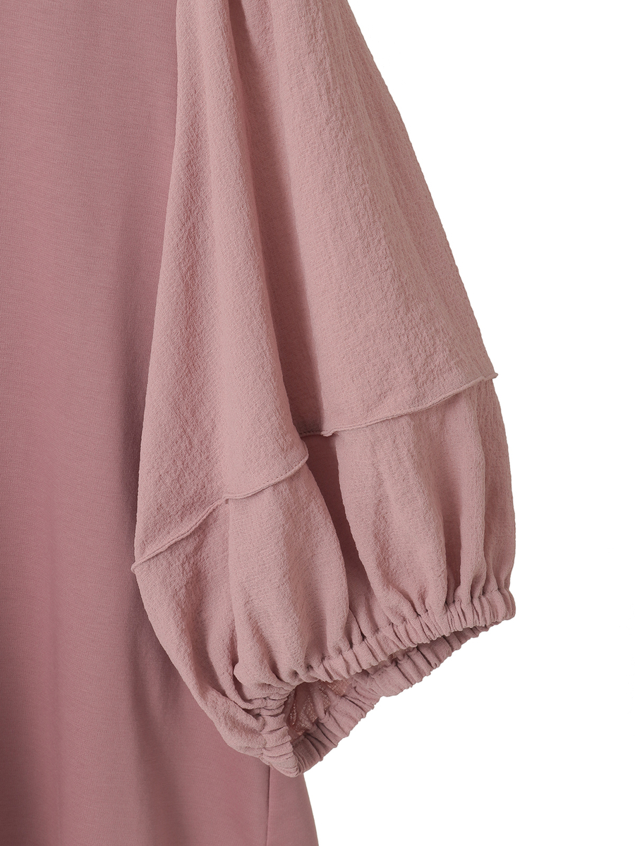 フラワーモチーフ付きボリュームスリーブカットソー 詳細画像 オフ 5