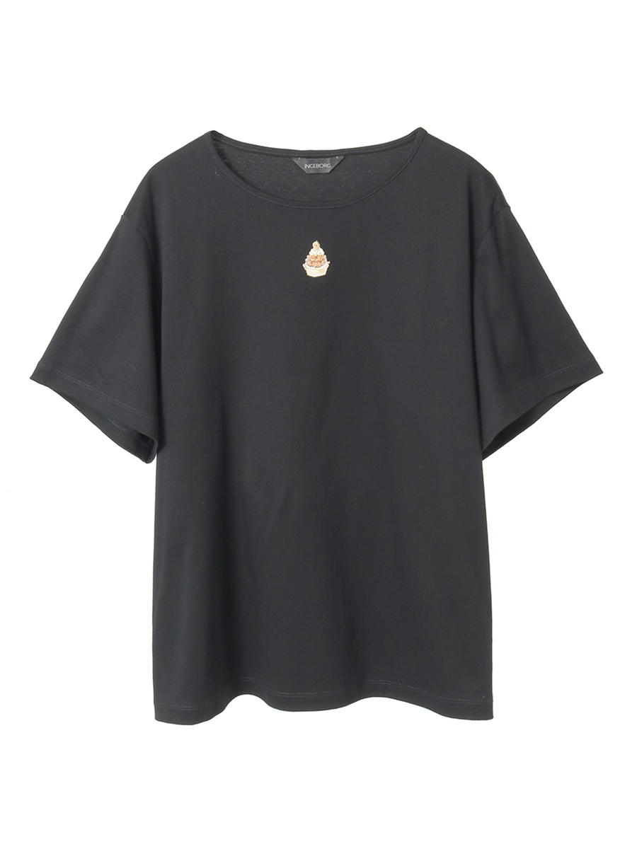 Le Salon de INGEBORG pt.チュールレイヤードカットソー 詳細画像 クロ×シルバー 10