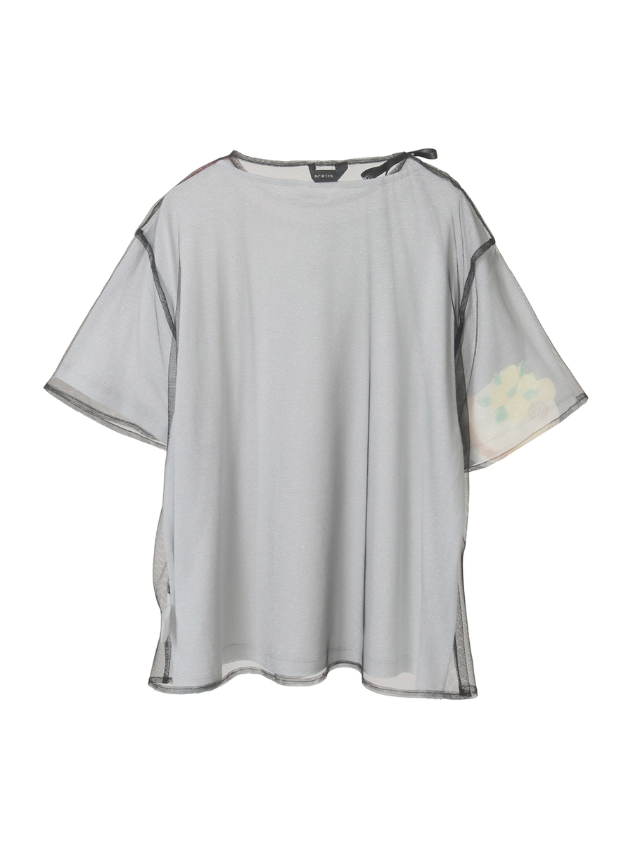 Le Salon de INGEBORG pt.チュールレイヤードカットソー 詳細画像 クロ×シルバー 2