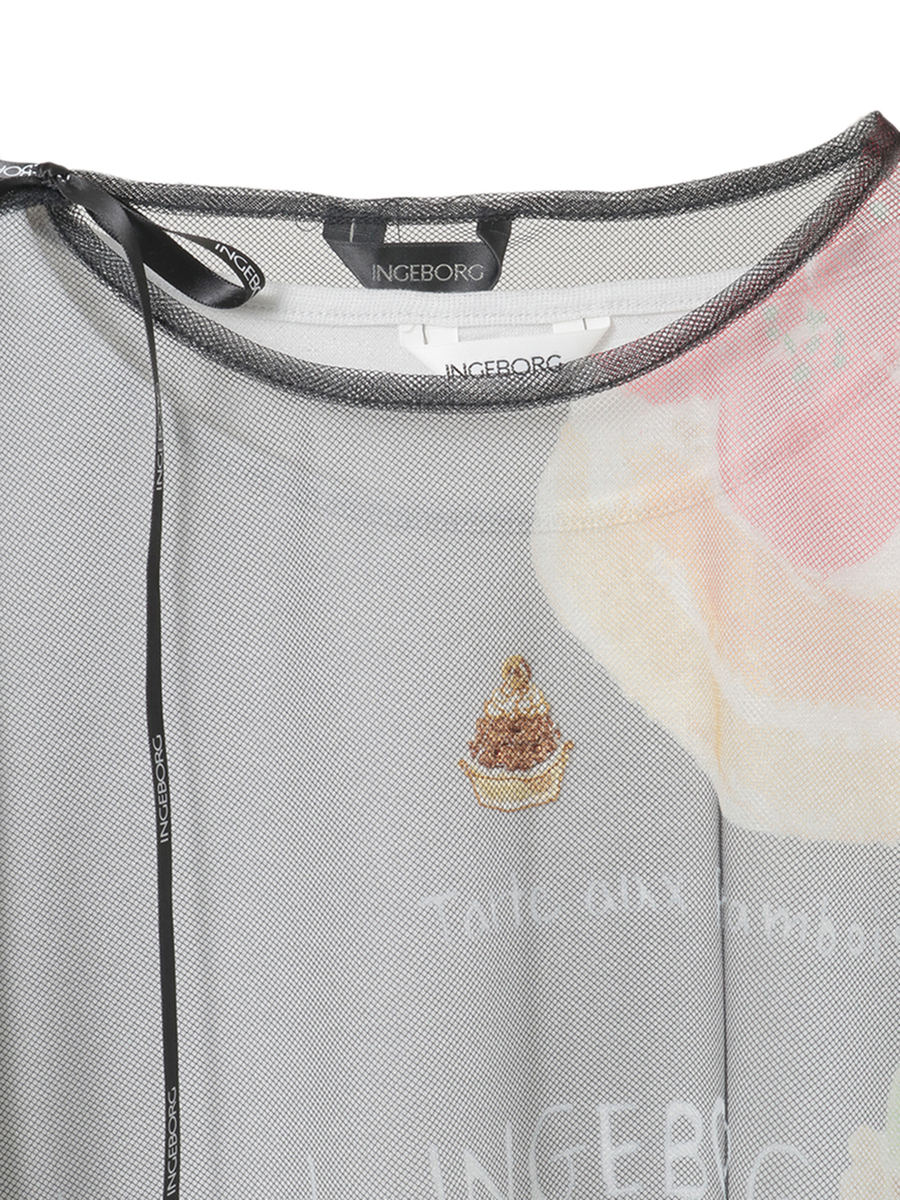 Le Salon de INGEBORG pt.チュールレイヤードカットソー 詳細画像 クロ×シルバー 3