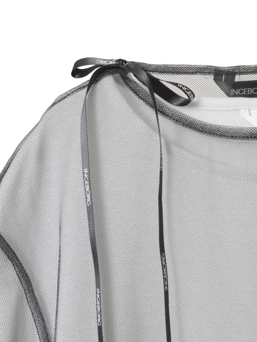 Le Salon de INGEBORG pt.チュールレイヤードカットソー 詳細画像 クロ×シルバー 4