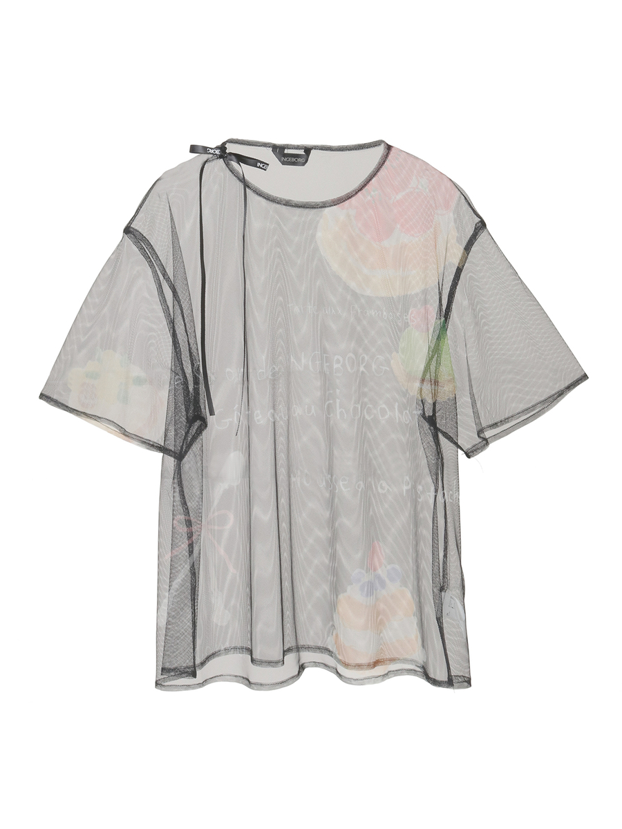 Le Salon de INGEBORG pt.チュールレイヤードカットソー 詳細画像 クロ×シルバー 7