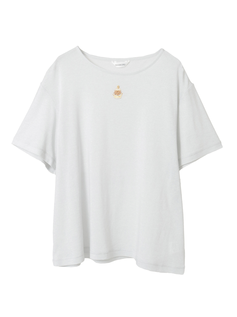 Le Salon de INGEBORG pt.チュールレイヤードカットソー 詳細画像 クロ×シルバー 8