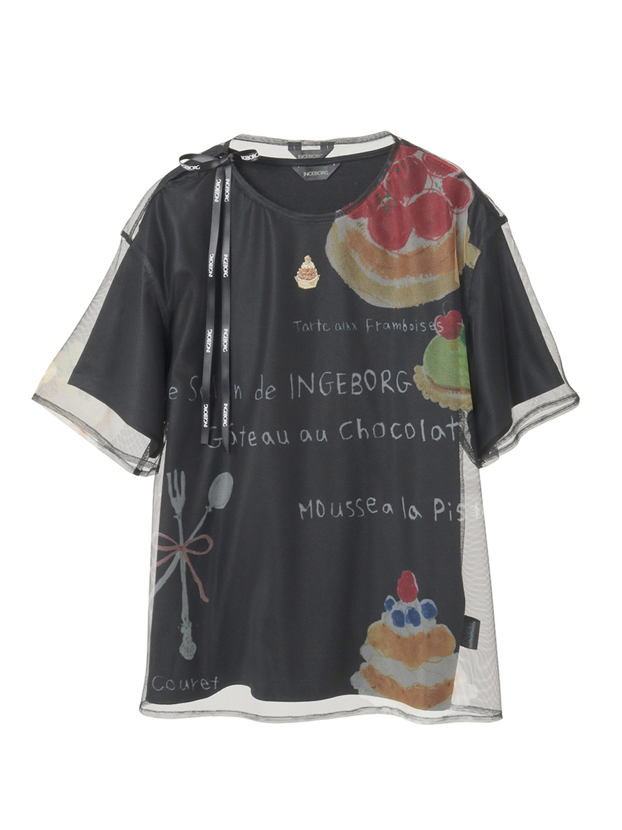 Le Salon de INGEBORG pt.チュールレイヤードカットソー 詳細画像 クロ&times;クロ 1