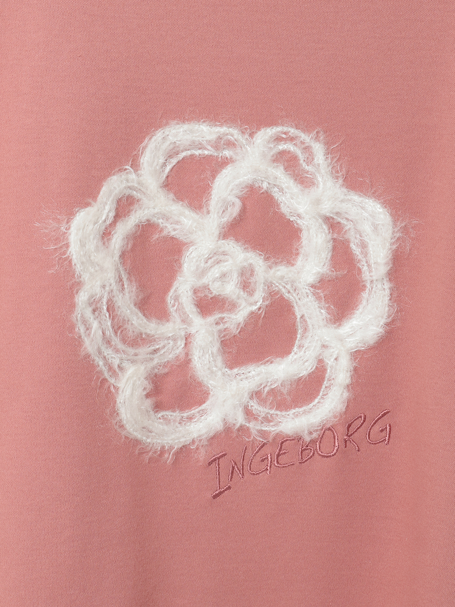 ふわふわカメリア刺繍カットソー 詳細画像 クロ 6