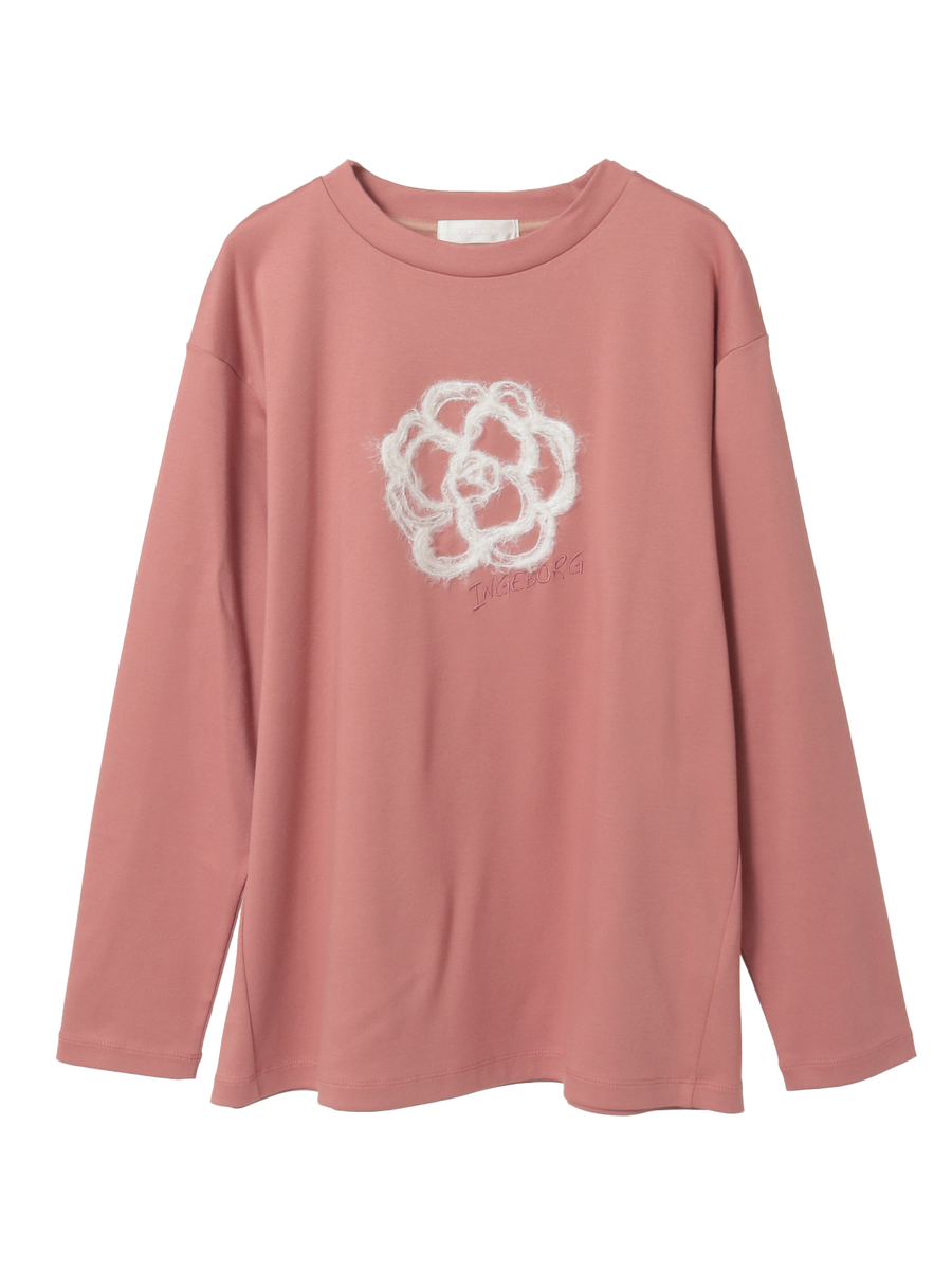 ふわふわカメリア刺繍カットソー 詳細画像 ローズ 1