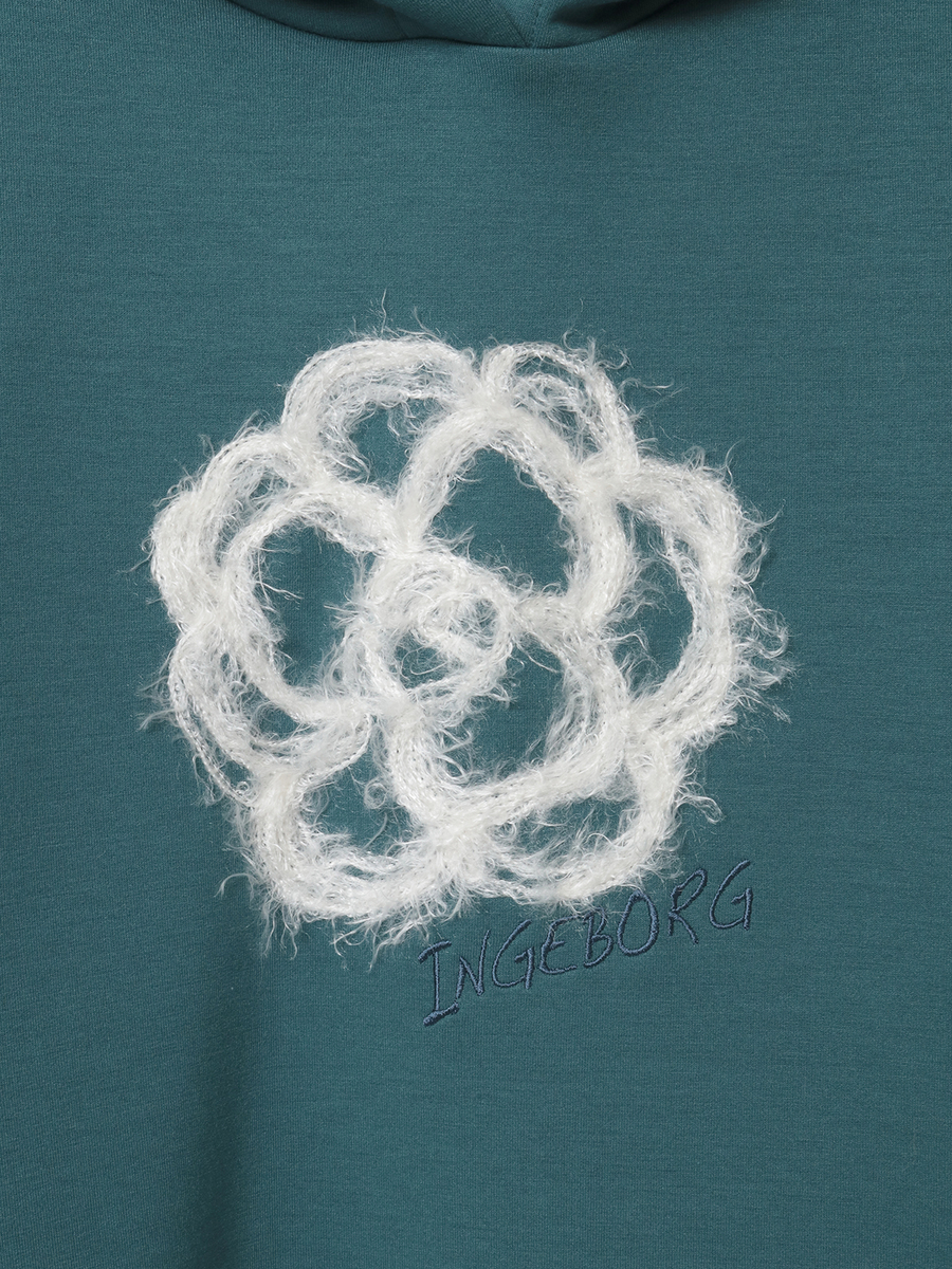 ふわふわカメリア刺繍フーディ 詳細画像 クロ 7