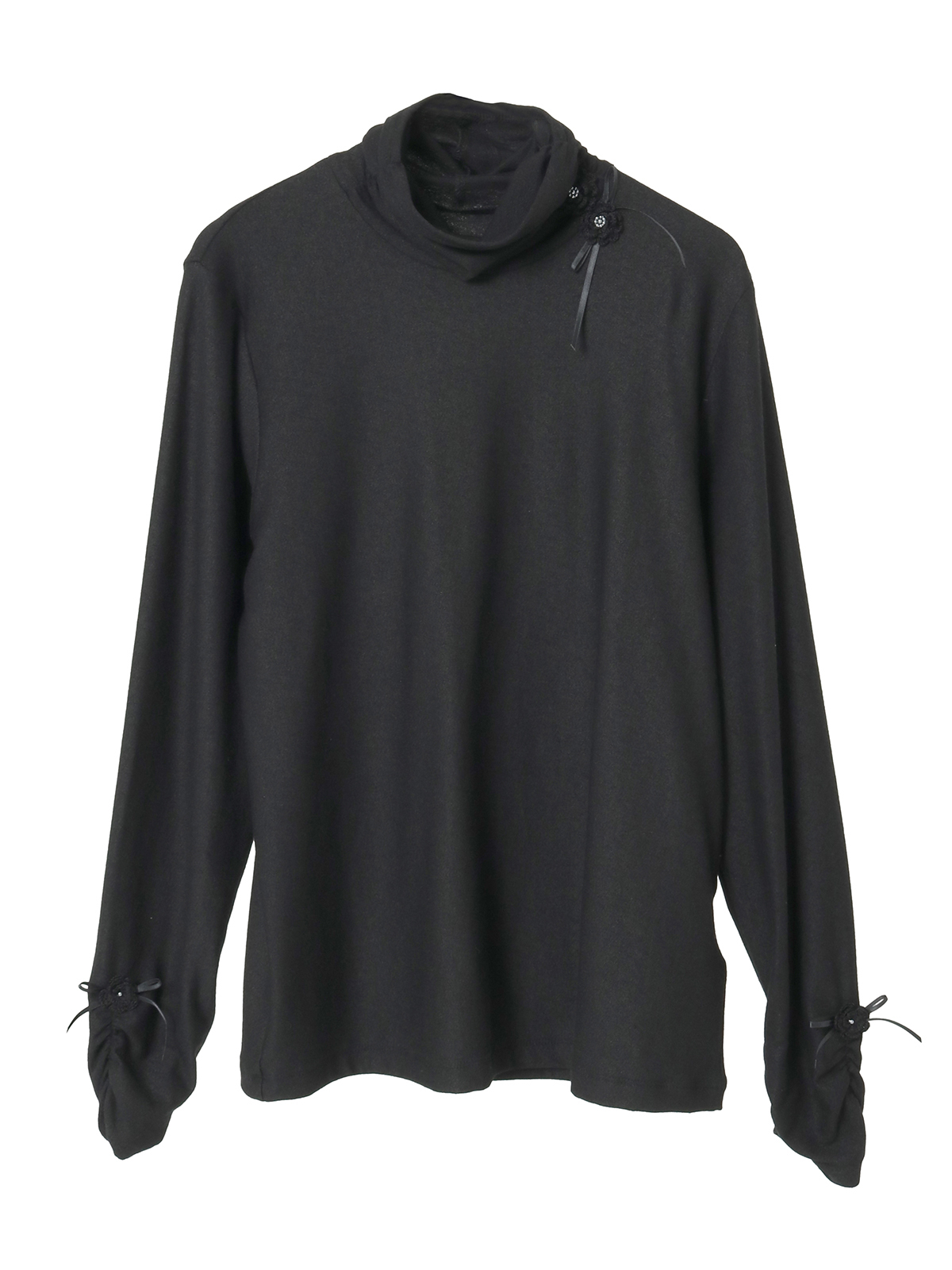 【新品】定価28,600円　刺繍長袖ハイネックカットソー　オフホワイト　13号 ビスチェ風刺繍カットソー(カットソー・Tシャツ) | al'aise