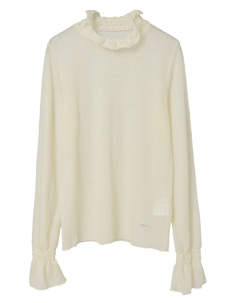 ウールレーシージャガードタートルネックカットソー 詳細画像 ワイン 1