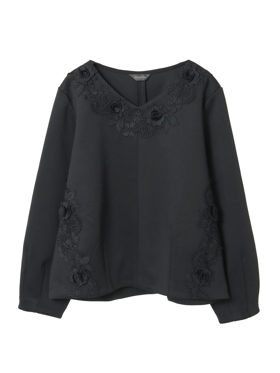 レース使いカットソープルオーバー 詳細画像 クロ 1