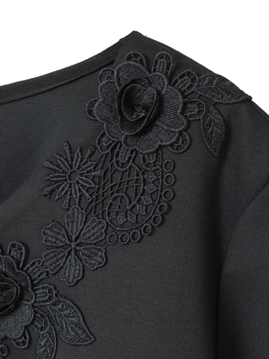 レース使いカットソープルオーバー 詳細画像 クロ 4