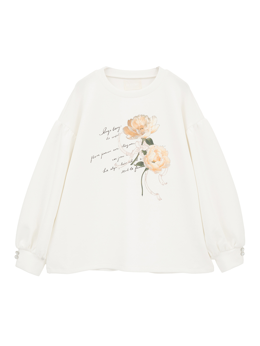 シャクヤクワンポイントpt.カットソー 詳細画像 シロ 1