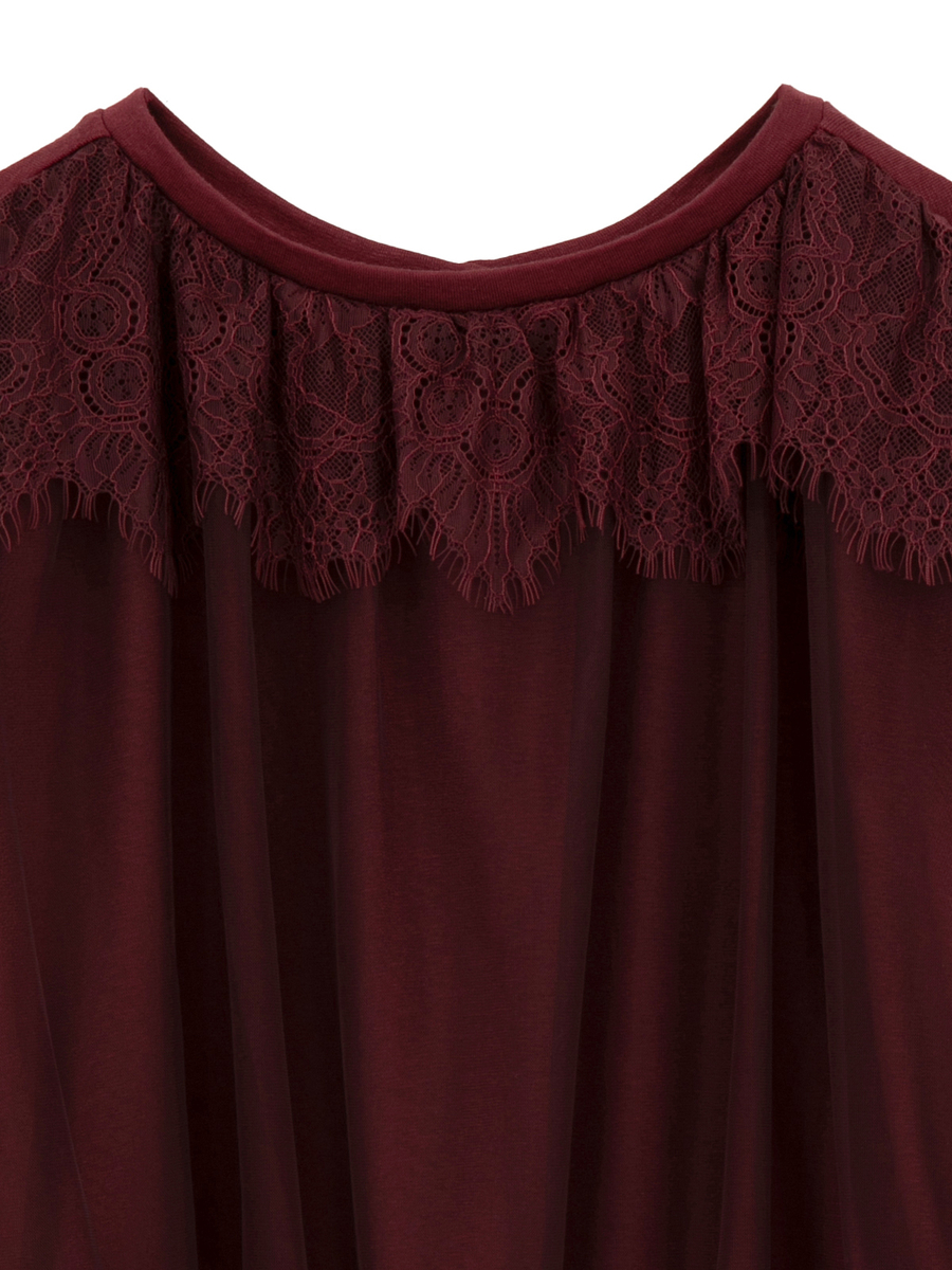 レースコンビ2wayカットソー 詳細画像 ワイン 3