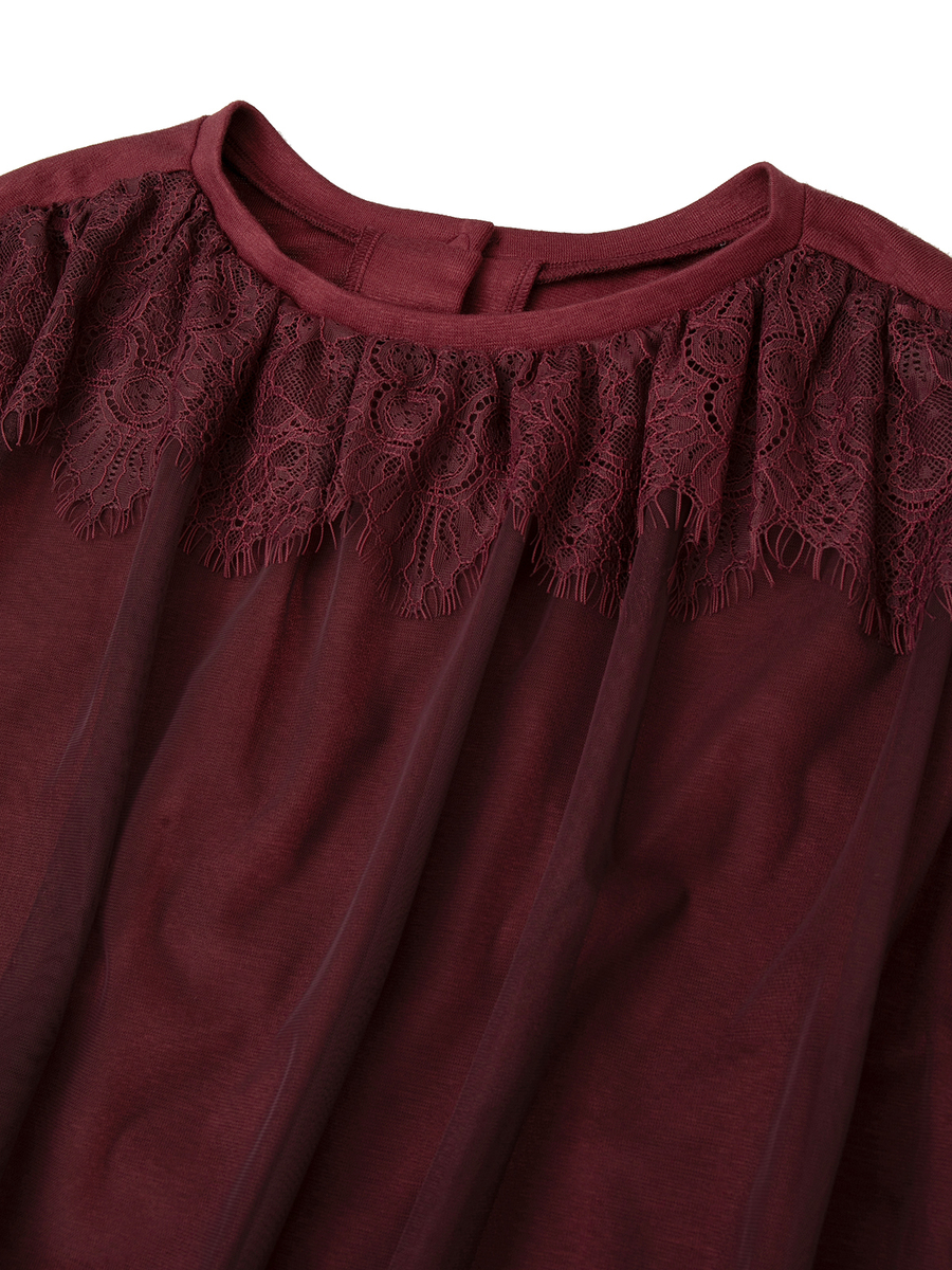 レースコンビ2wayカットソー 詳細画像 ワイン 6