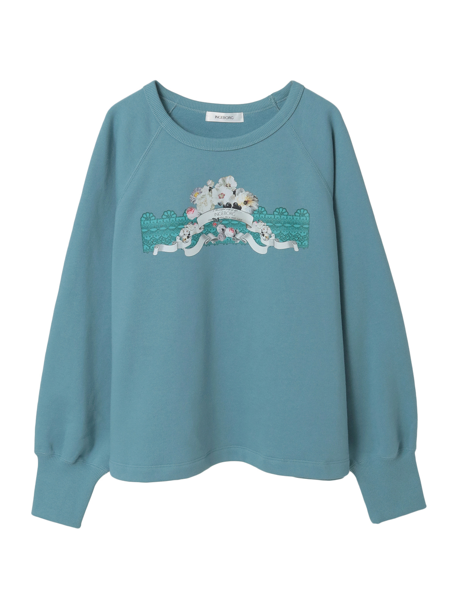 ミスティガーデンワンポイントpt.トレーナー 詳細画像 ブルーグレー 1