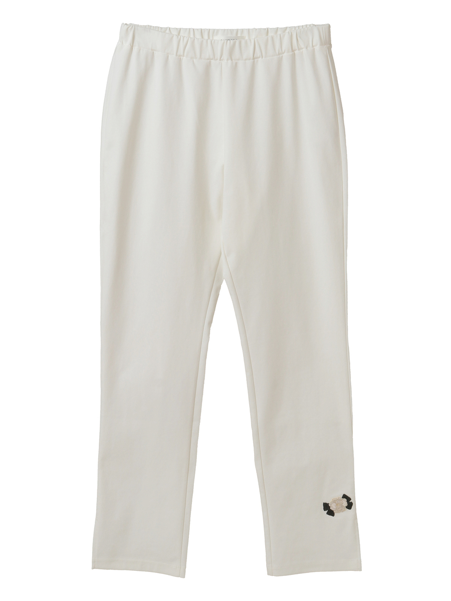 カメリアリボン刺繍入りカットソーパンツ 詳細画像 オフ 1