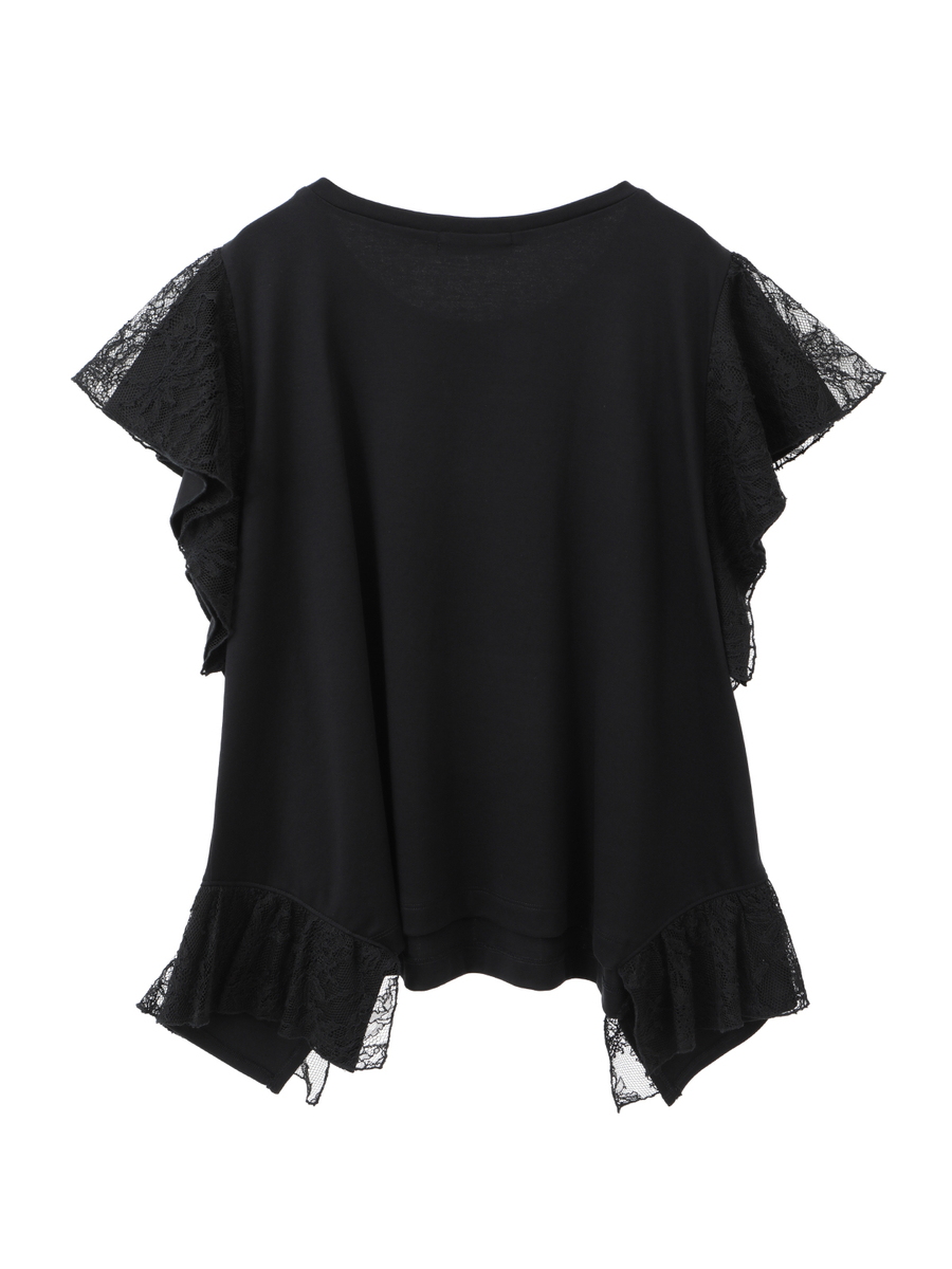 レース使いスムースカットソー 詳細画像 クロ 2