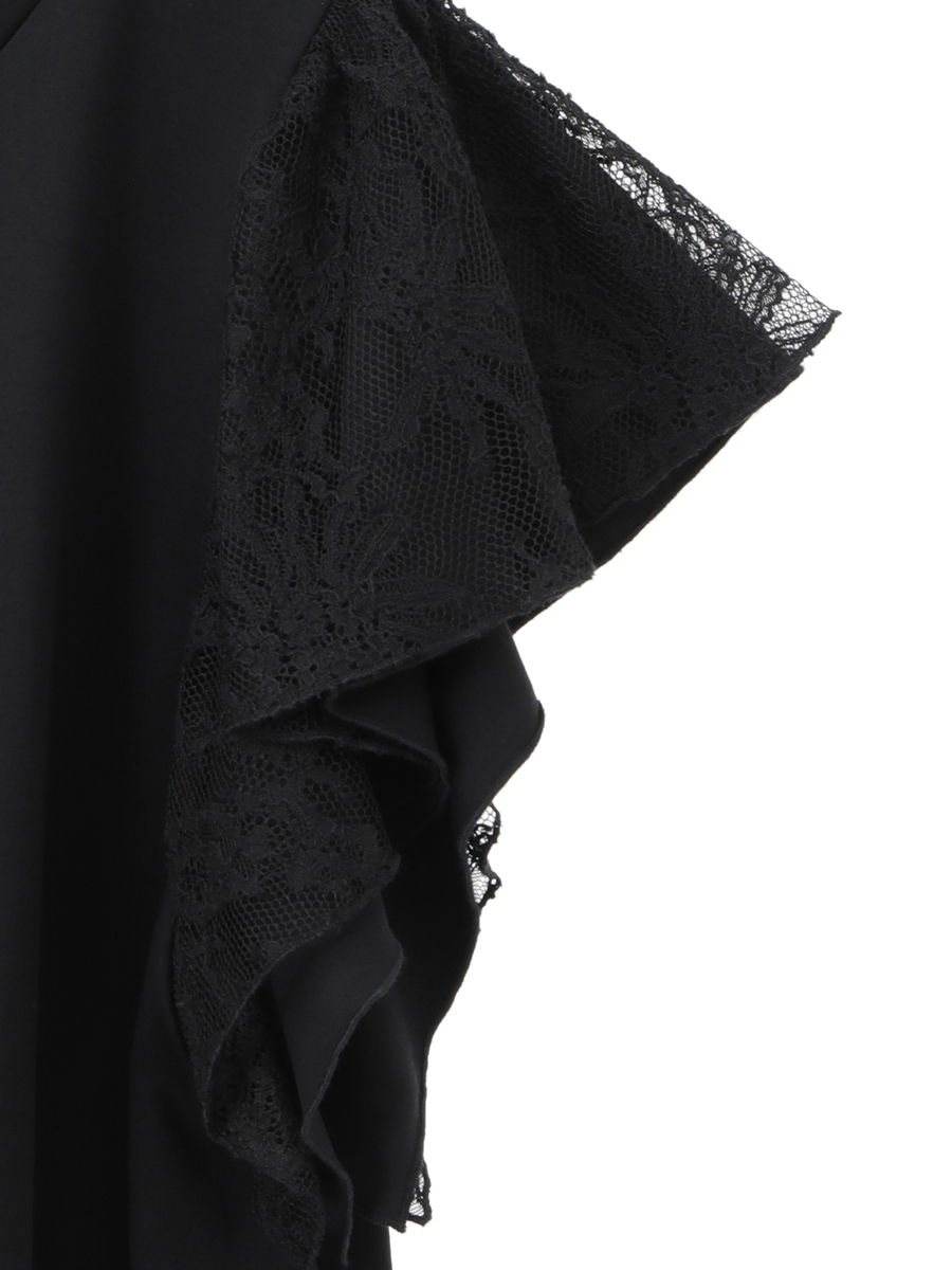 レース使いスムースカットソー 詳細画像 クロ 4