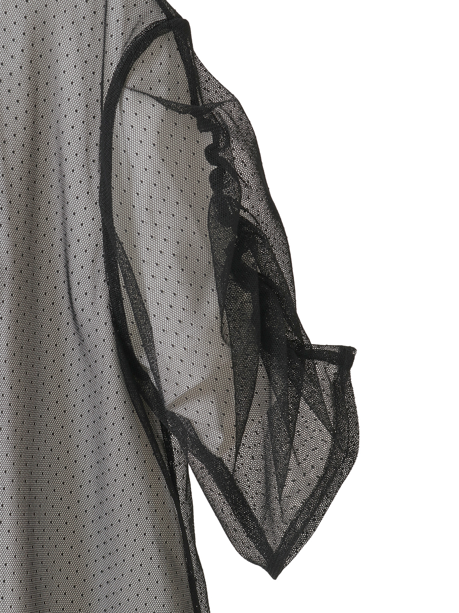 チュール×カットソートップス 詳細画像 オフ×オフ 5