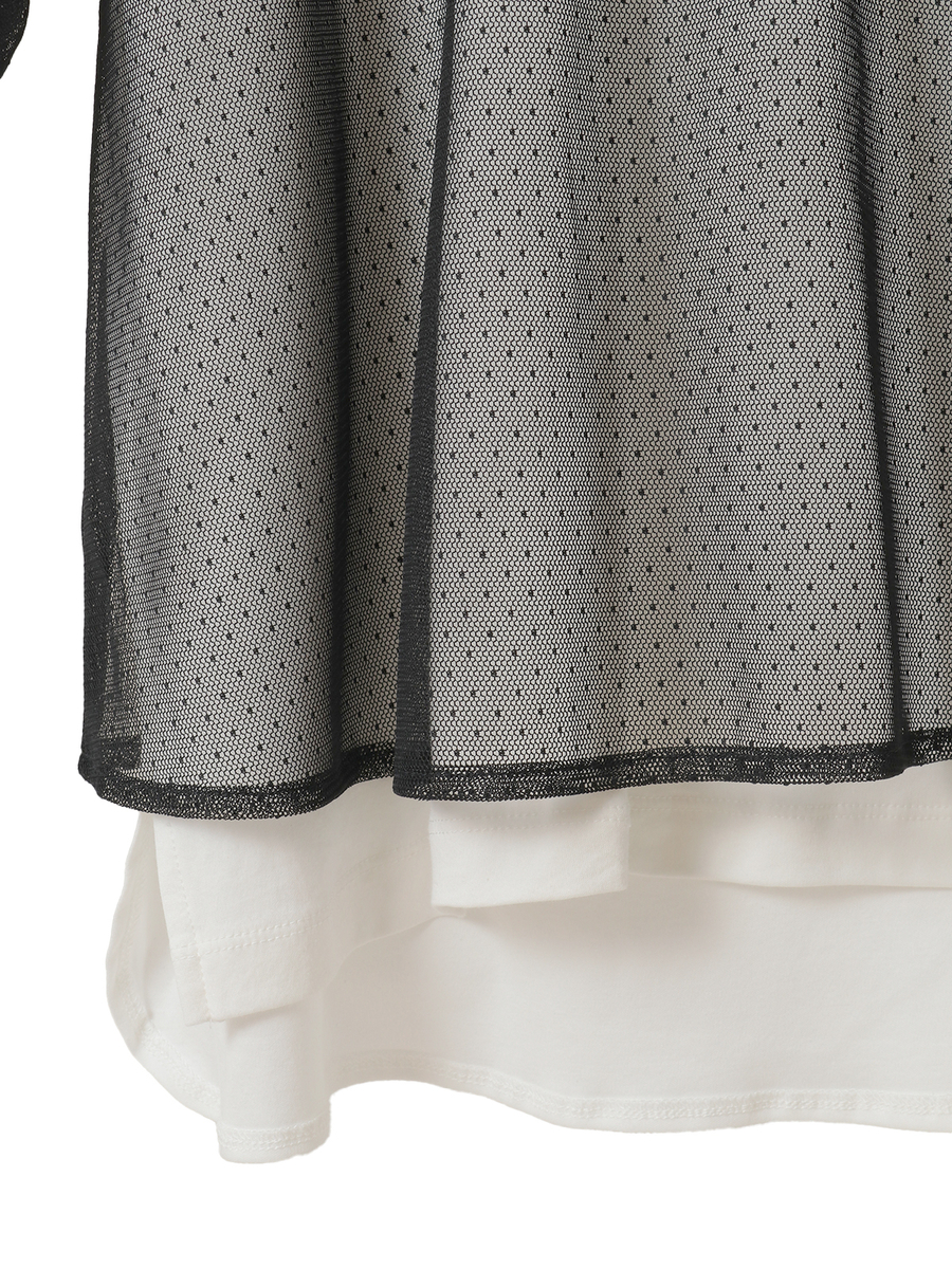 チュール×カットソートップス 詳細画像 オフ×オフ 6