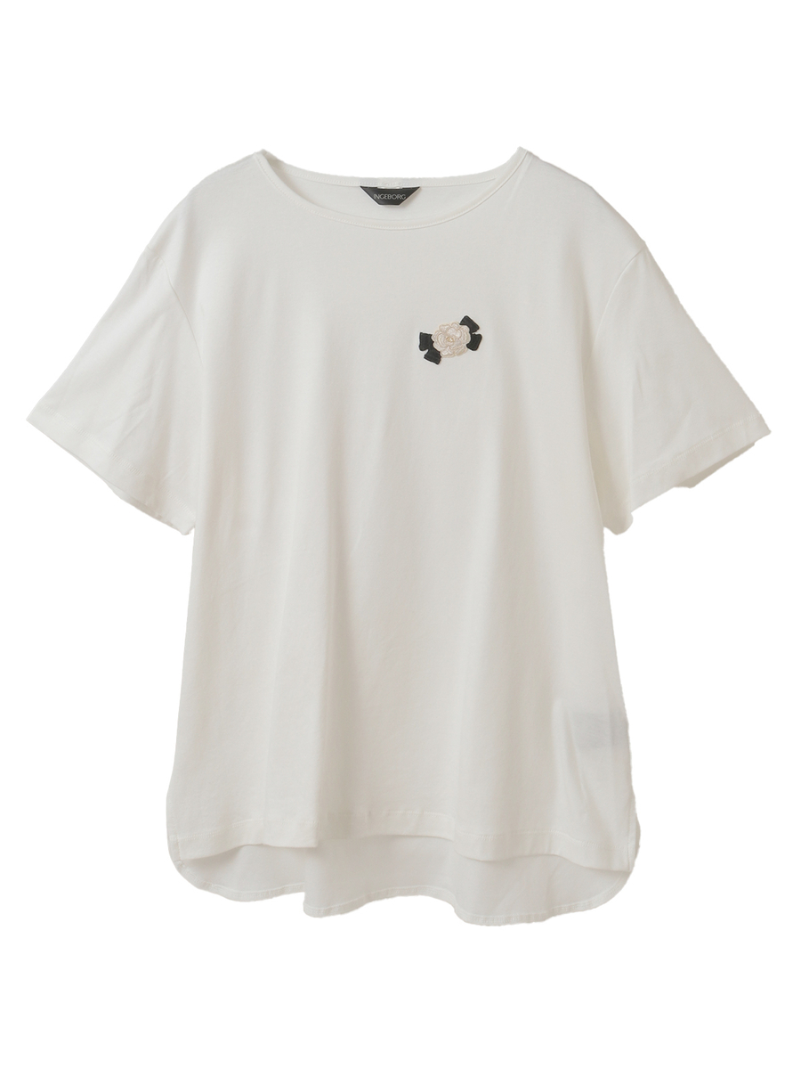 チュール×カットソートップス 詳細画像 オフ×オフ 8