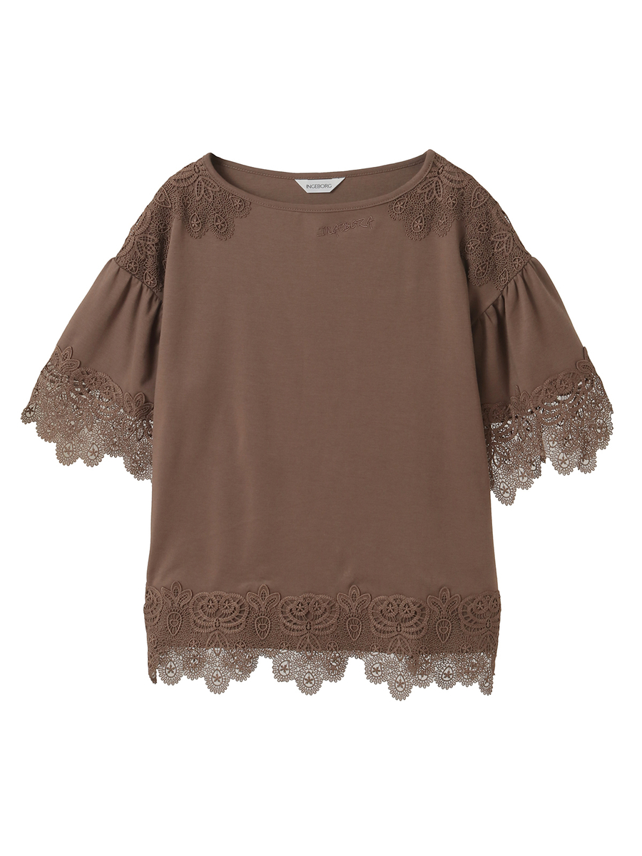 レース使いカットソー 詳細画像 カーキ 1