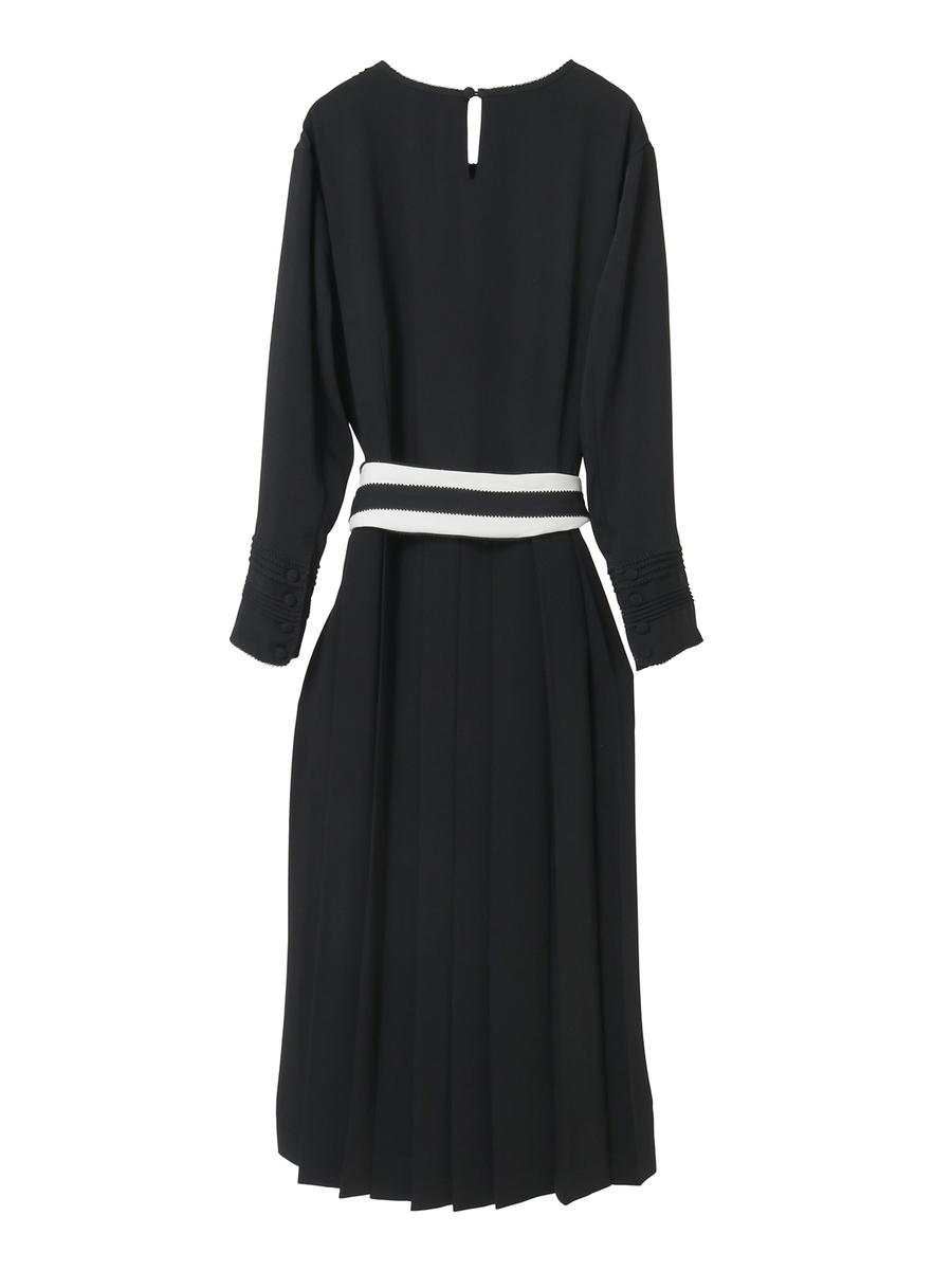 サッシュベルト付きワンピース 詳細画像 クロ 2