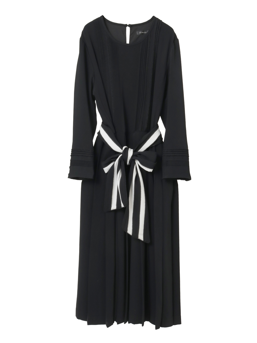 サッシュベルト付きワンピース 詳細画像 クロ 1